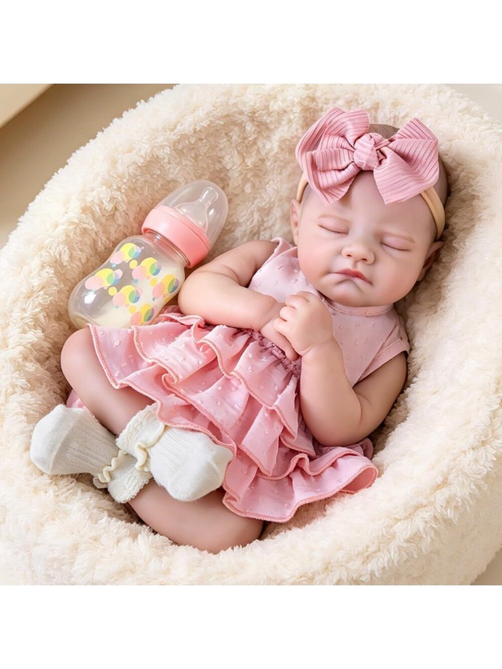 Realistic 20" Reborn Baby Doll with Feeding Kit - Lifelike Newborn Girl for Kids